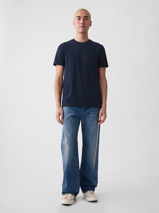 Camiseta de algodón orgánico con bolsillo para adultos Camiseta de algodón orgánico con bolsillo para adultos
