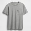 Camiseta de algodón orgánico con bolsillo para adultos Camiseta de algodón orgánico con bolsillo para adultos