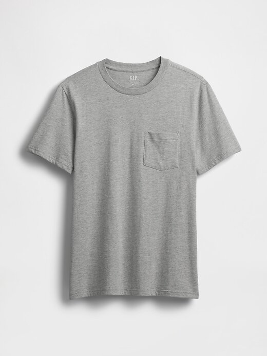 Camiseta de algodón orgánico con bolsillo para adultos Camiseta de algodón orgánico con bolsillo para adultos