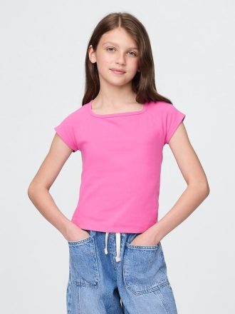 Camiseta de cuello cuadrado para niños