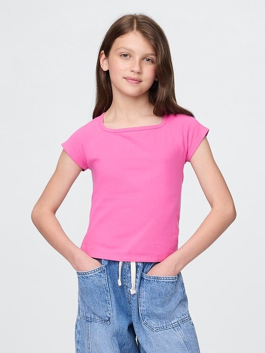 Camiseta de cuello cuadrado para niños Camiseta de cuello cuadrado para niños