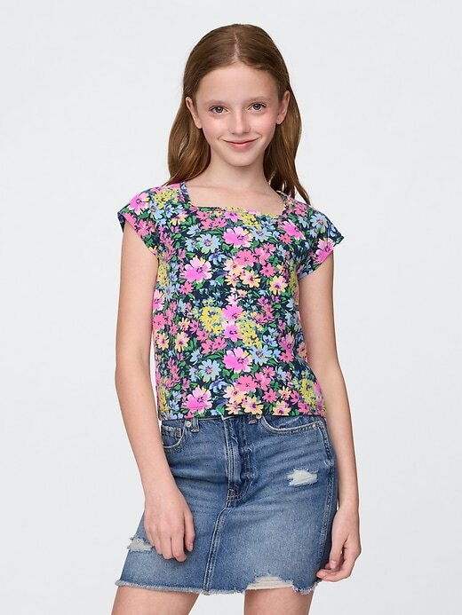 Camiseta de cuello cuadrado para niños Camiseta de cuello cuadrado para niños