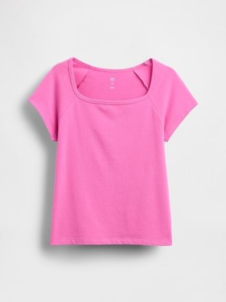 Camiseta de cuello cuadrado para niños