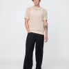 Camiseta de cuello redondo de malla de crochet