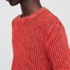 Camiseta de cuello redondo de malla de crochet