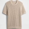 Camiseta de cuello redondo de malla de crochet