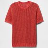 Camiseta de cuello redondo de malla de crochet