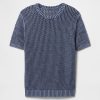 Camiseta de cuello redondo de malla de crochet