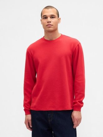 Camiseta de cuello redondo Waffle