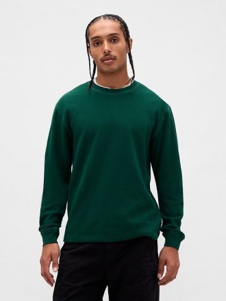 Camiseta de cuello redondo Waffle