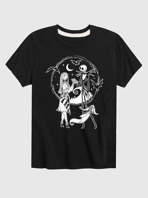 Camiseta de manga corta para niños de Jack y Sally Zero de Pesadilla antes de Navidad Camiseta de manga corta para niños de Jack y Sally Zero de Pesadilla antes de Navidad