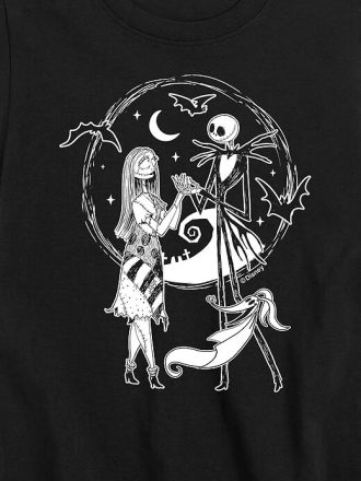 Camiseta de manga corta para niños de Jack y Sally Zero de Pesadilla antes de Navidad
