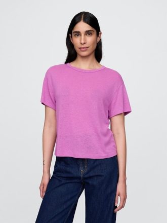 Camiseta de mezcla de lino