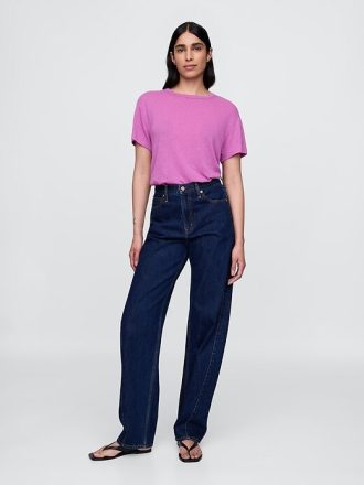 Camiseta de mezcla de lino