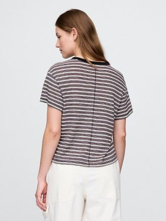 Camiseta de mezcla de lino