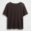 Camiseta de mezcla de lino Camiseta de mezcla de lino