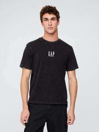 Camiseta de peso pesado con logotipo relajado