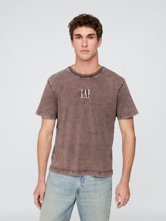 Camiseta de peso pesado con logotipo relajado