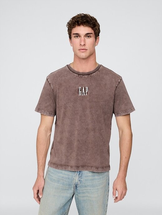 Camiseta de peso pesado con logotipo relajado Camiseta de peso pesado con logotipo relajado