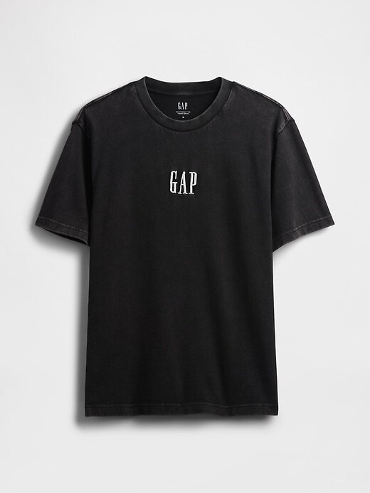 Camiseta de peso pesado con logotipo relajado Camiseta de peso pesado con logotipo relajado