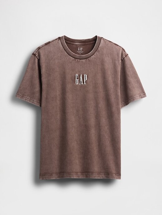 Camiseta de peso pesado con logotipo relajado Camiseta de peso pesado con logotipo relajado
