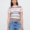 Camiseta de suéter de canalé transparente