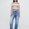 Camiseta de suéter de canalé transparente
