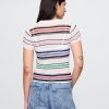 Camiseta de suéter de canalé transparente