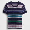 Camiseta de suéter de canalé transparente