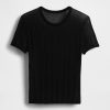 Camiseta de suéter de canalé transparente