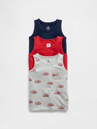 Camiseta de tirantes con bolsillos para bebés y niños pequeños (paquete de 3)