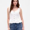 Camiseta de tirantes vaquera con peplum Camiseta de tirantes vaquera con peplum