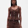 Camiseta de tirantes vaquera con peplum Camiseta de tirantes vaquera con peplum