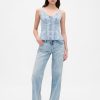 Camiseta de tirantes vaquera con peplum Camiseta de tirantes vaquera con peplum