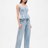 Camiseta de tirantes vaquera con peplum Camiseta de tirantes vaquera con peplum