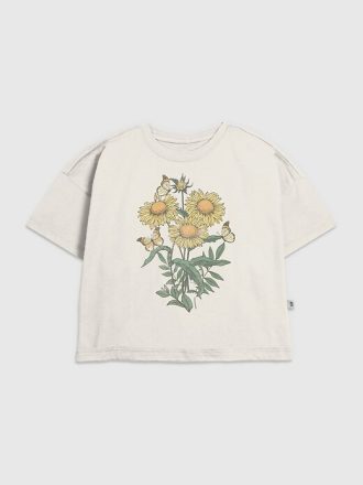 Camiseta gráfica de girasoles para niños