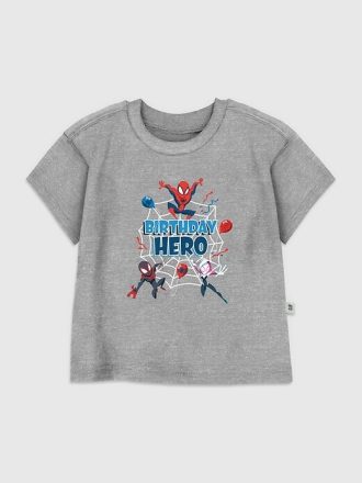 Camiseta gráfica de héroe de cumpleaños de Spiderman para niños pequeños