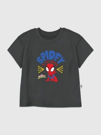 Camiseta gráfica de héroe Spidey y sus increíbles amigos para niños pequeños
