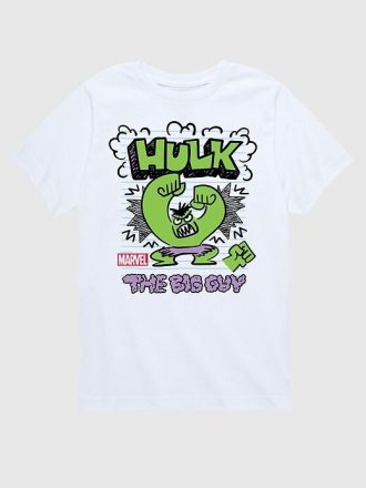 Camiseta gráfica de manga corta con dibujo de El Increíble Hulk de Marvel para niños pequeños