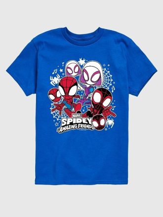 Camiseta gráfica de manga corta de Spider-Man y sus amigos de Marvel para niños pequeños