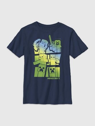 Camiseta gráfica infantil de Minecraft Steve y Alex contra Mobs