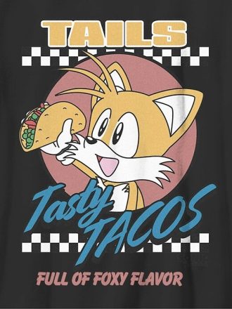 Camiseta gráfica infantil de Sonic The Hedgehog con colas y tacos