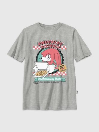 Camiseta gráfica infantil de Sonic The Hedgehog y Knuckles Pizza