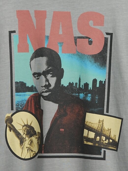 Camiseta gráfica relajada Nas Camiseta gráfica relajada Nas