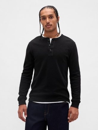 Camiseta Henley de punto doble