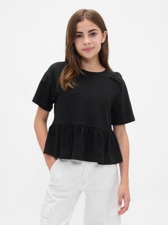 Camiseta infantil con lazo y peplum Camiseta infantil con lazo y peplum
