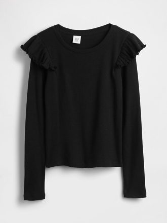 Camiseta infantil con ribete ondulado Camiseta infantil con ribete ondulado