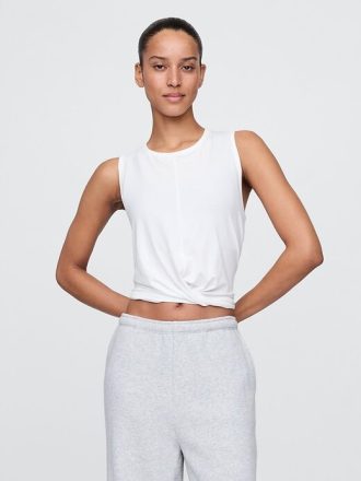 Camiseta sin mangas con parte delantera torcida GapFit Breathe