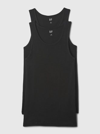 Camiseta sin mangas de canalé (paquete de 2)