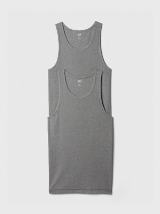 Camiseta sin mangas de canalé (paquete de 2)